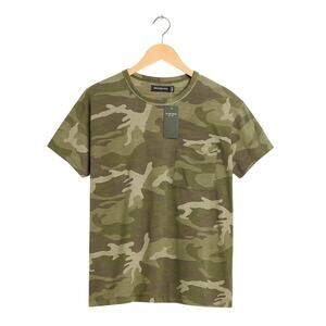 Abercrombie & Fitch Green Camo Print Pocket T-Shirt - Women's Size XS - NWT